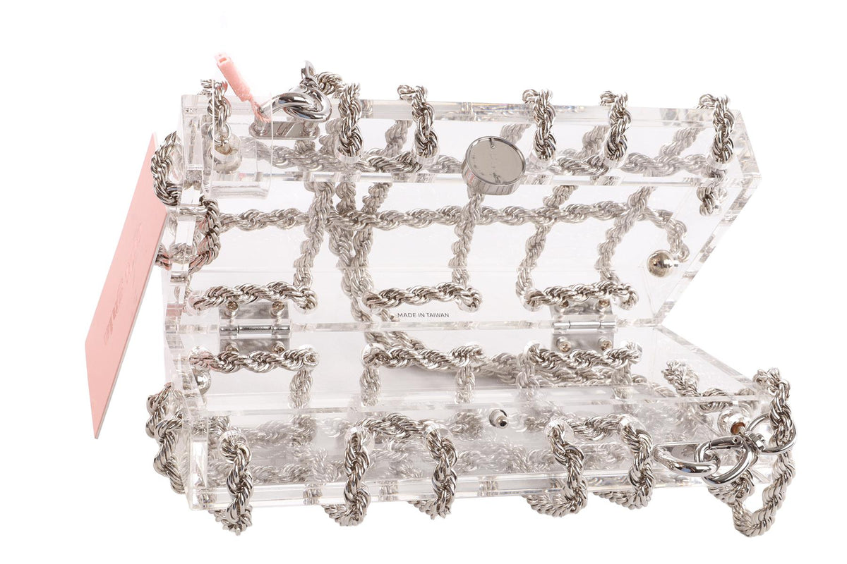 CULT GAIA SILVER BESS PERSPEX SHOULDER BAG