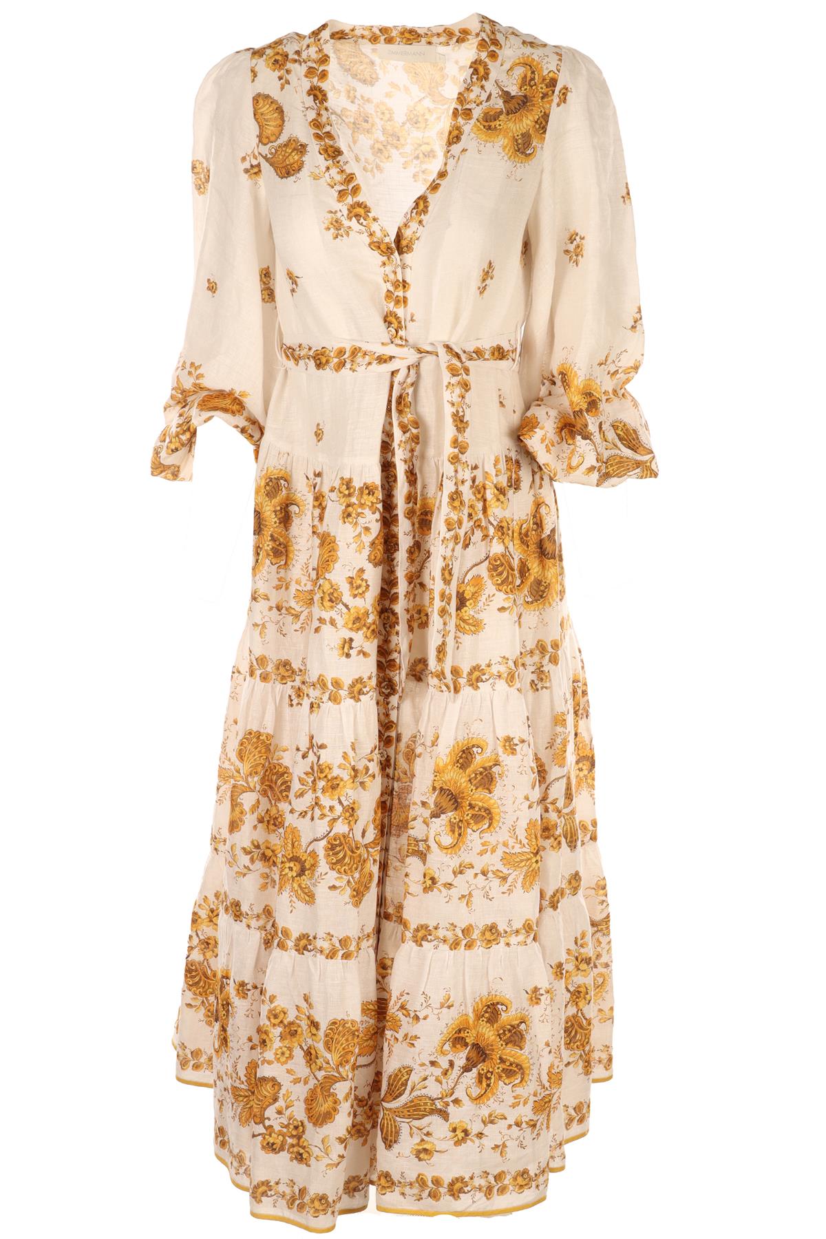 ZIMMERMANN WHITE LINEN MAXI DRESS UK 10