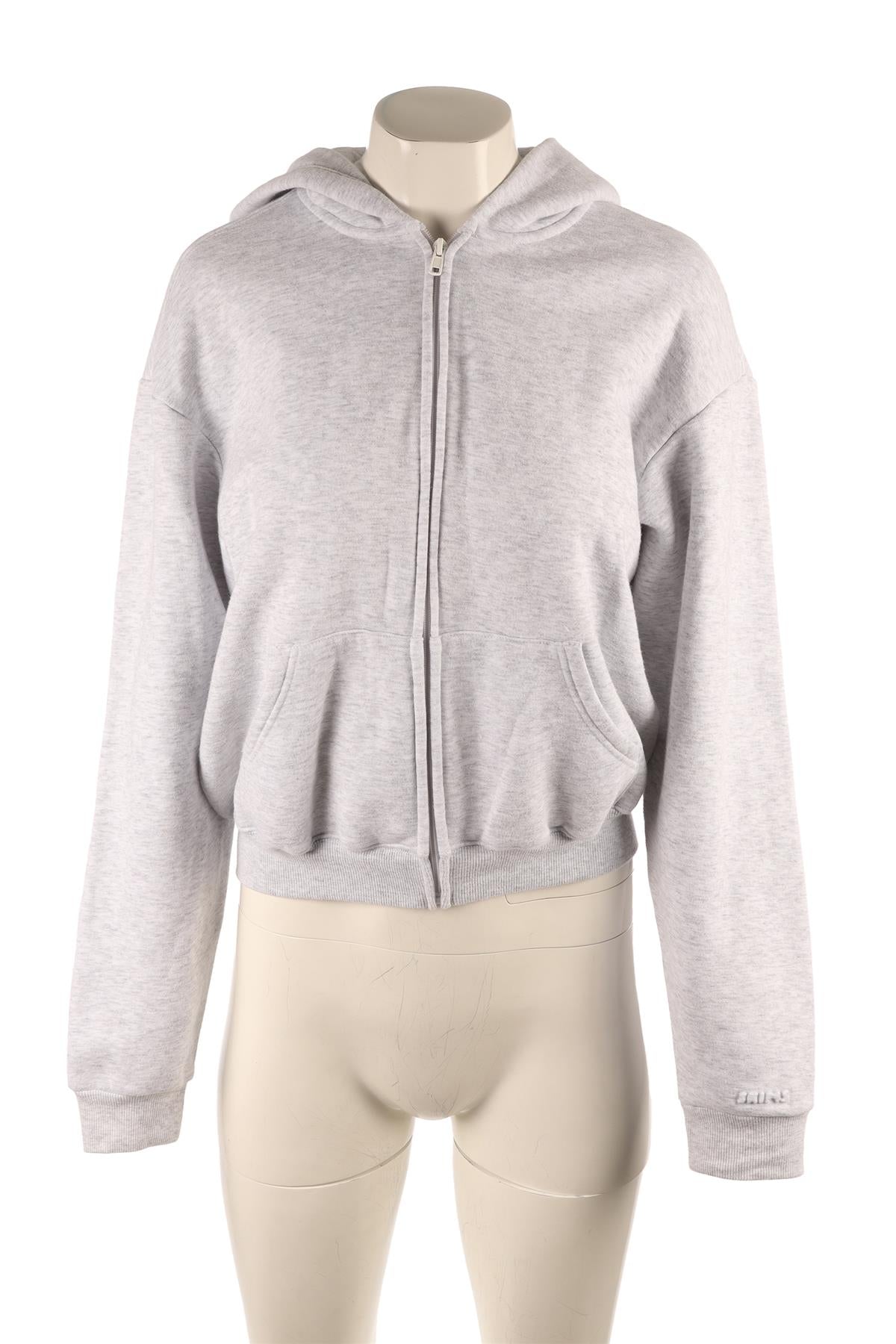 SKIMS GREY COTTON HOODIE SMALL