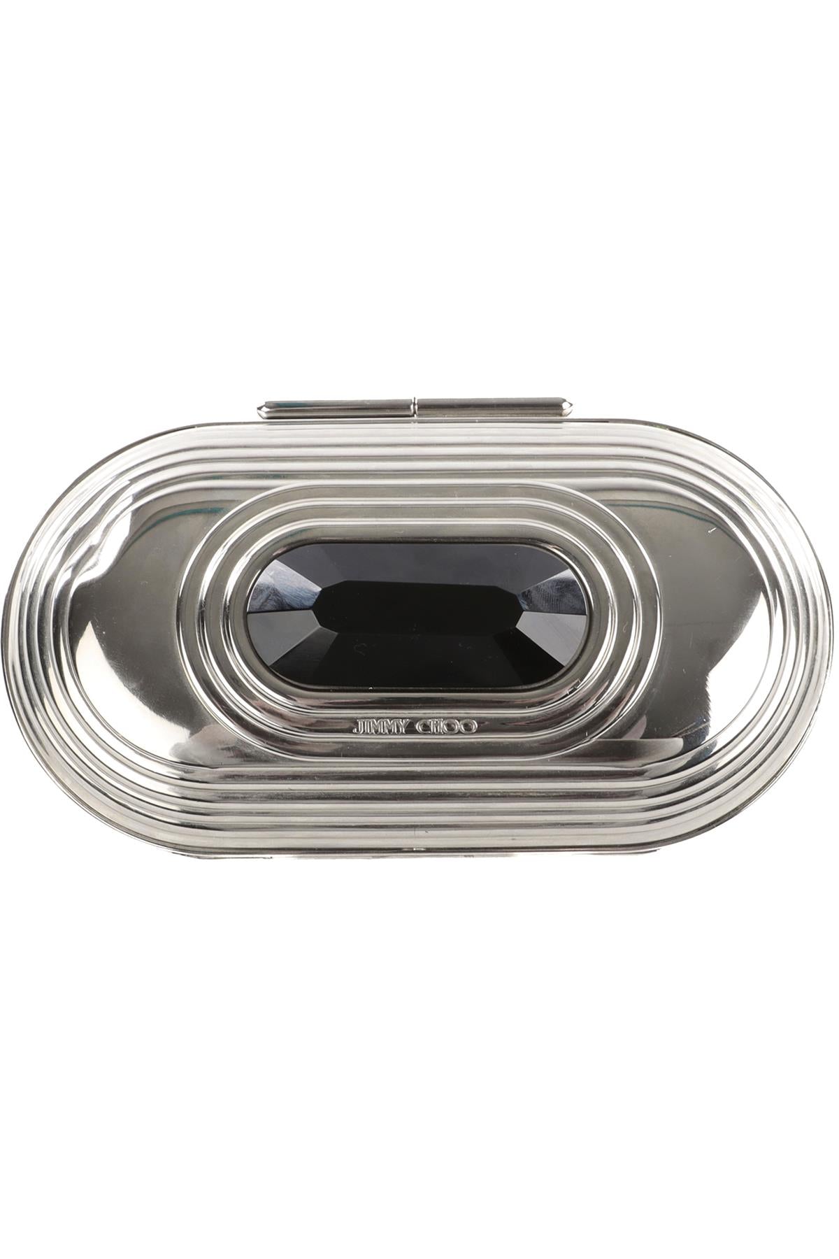 JIMMY CHOO SILVER METAL CLUTCH