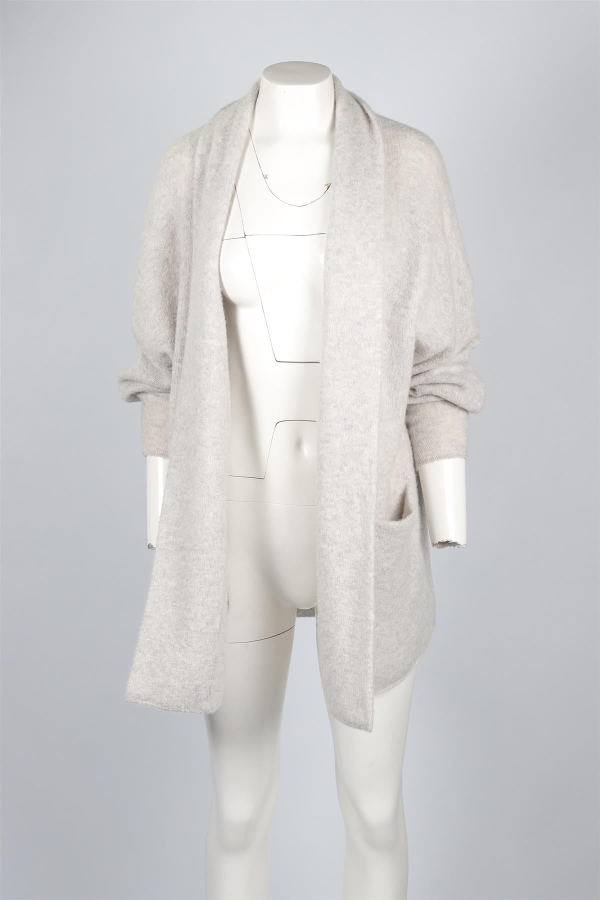 SOYER GREY CASHMERE CARDIGAN SMALL