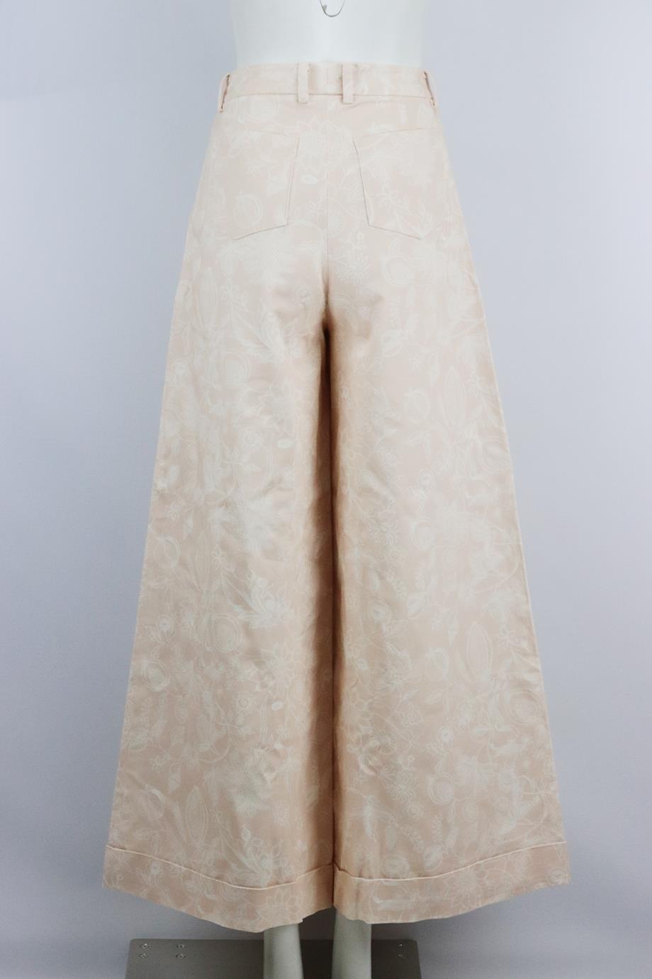 MAGALI PASCAL FLORAL PRINT COTTON WIDE LEG PANTS SMALL