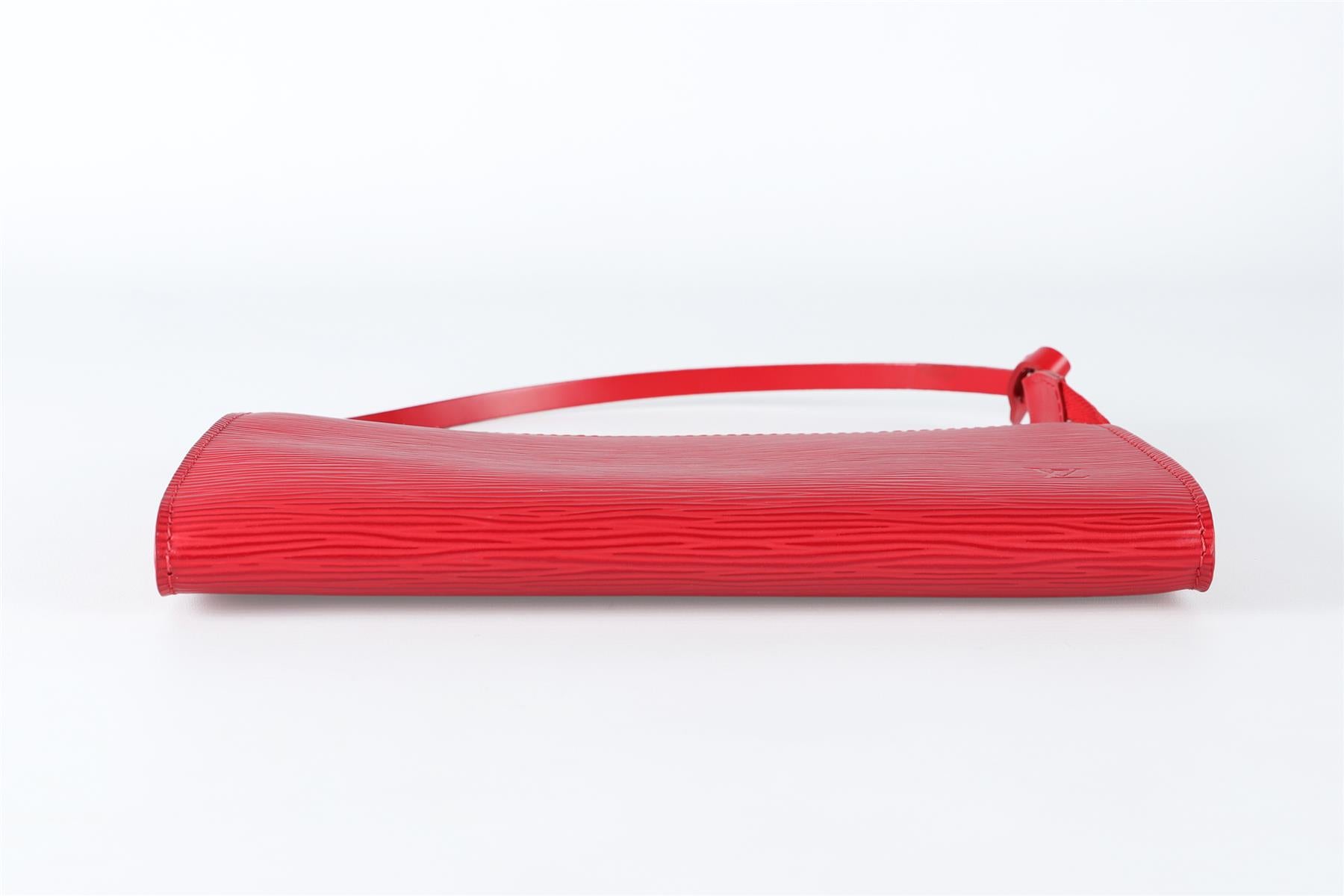 LOUIS VUITTON RED 2007 POCHETTE ACCESSOIRES EPI LEATHER SHOULDER BAG