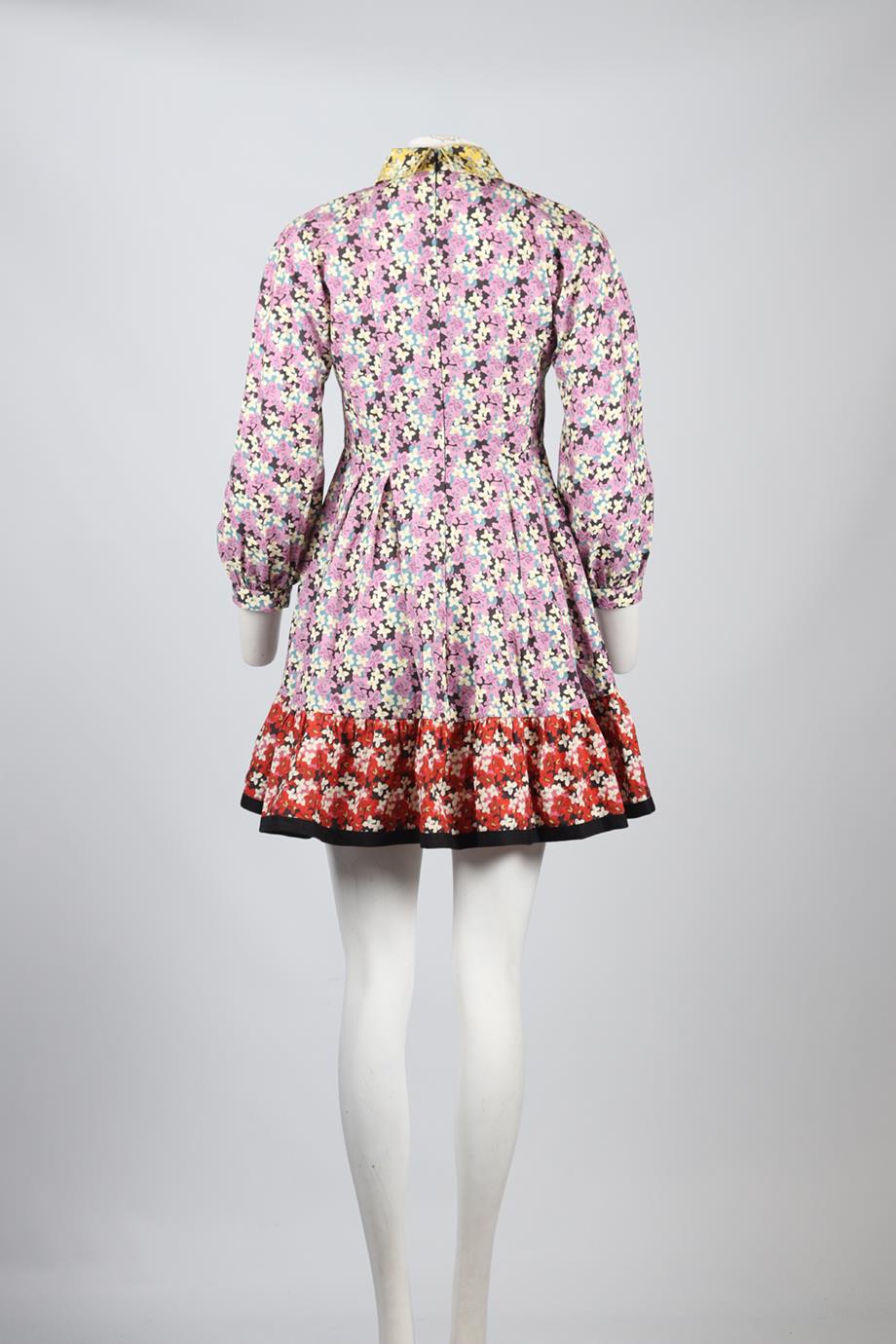 VALENTINO FLORAL PRINT COTTON MINI DRESS IT 36 UK 4