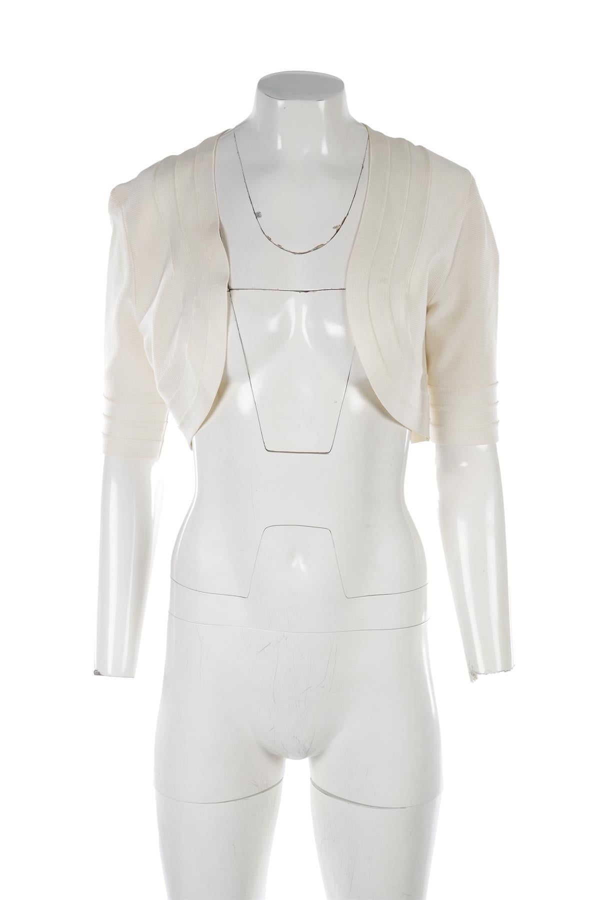 HERVE LEGER IVORY BANDAGE JACKET SMALL