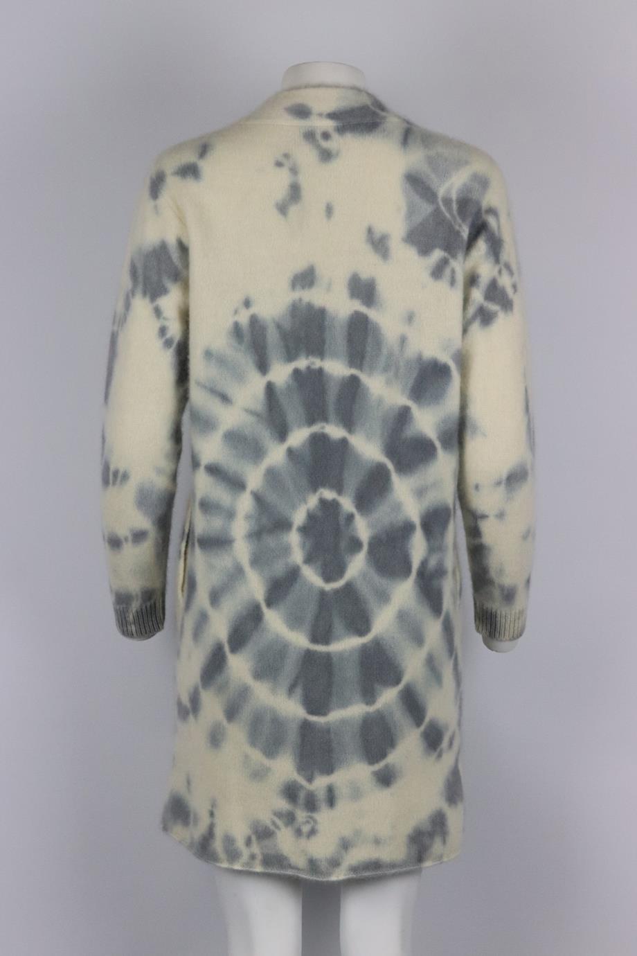 THE ELDER STATESMAN OVERSIZED TIE DYED CASHMERE CARDIGAN XSMALL