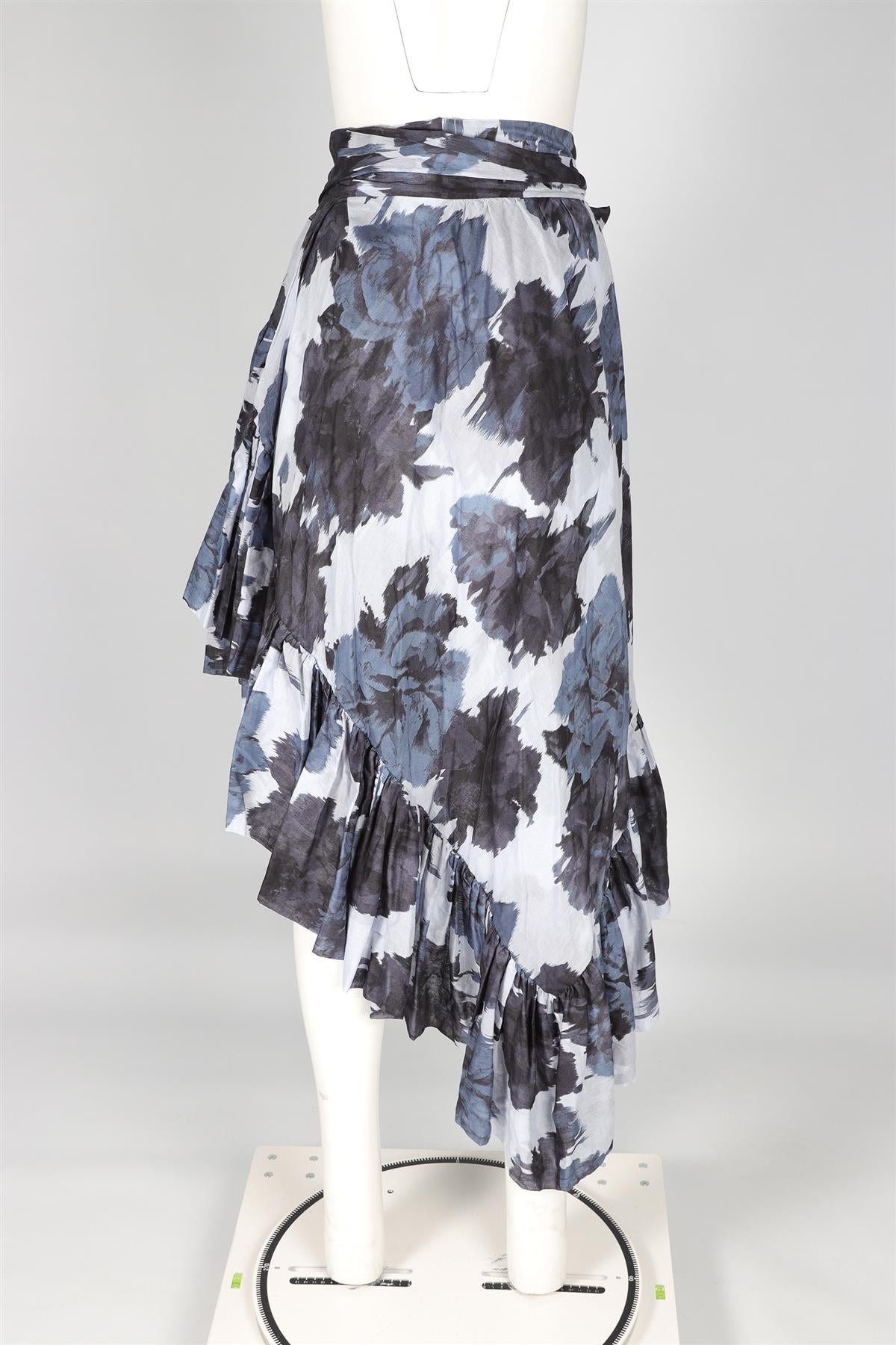 ALEXANDRE VAUTHIER BLUE COTTON MIDI SKIRT SMALL FR 36 UK 8