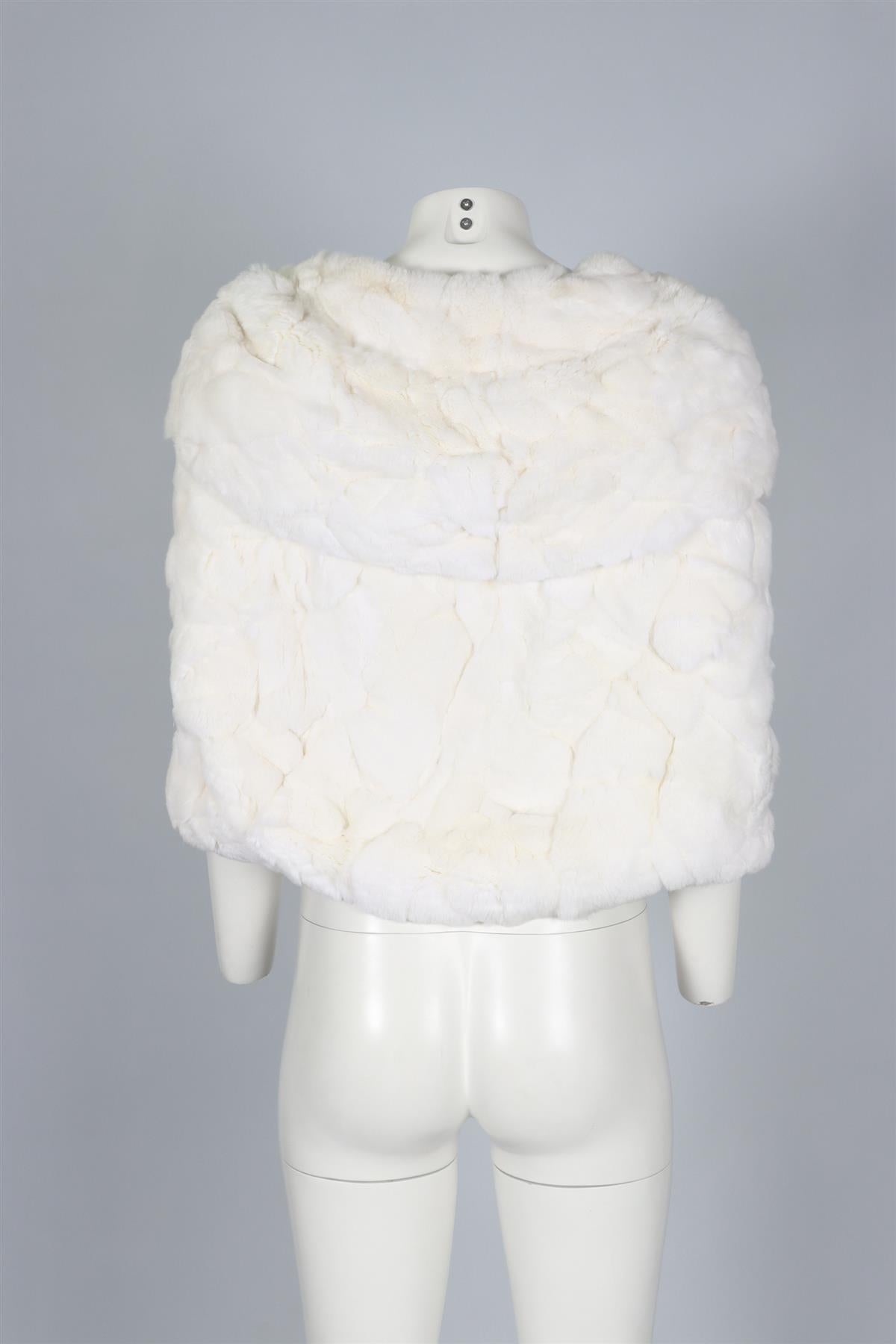 KRISTINA FI WHITE RABBIT FUR CAPE