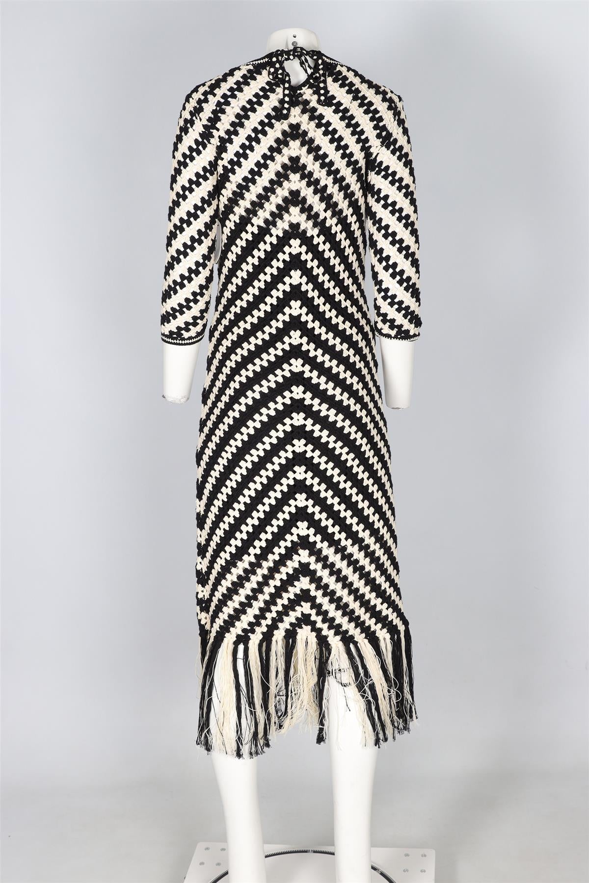 ZIMMERMANN BLACK COTTON MAXI DRESS UK 14