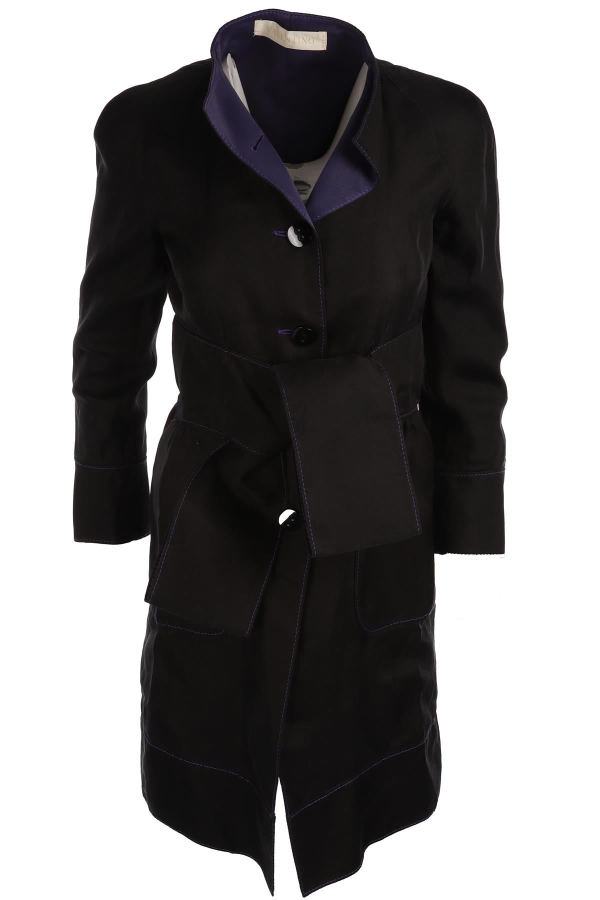 VALENTINO BLACK VINTAGE SILK COAT SMALL