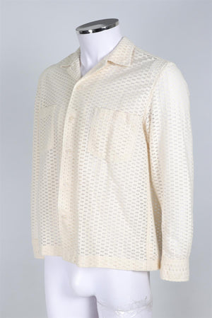 BODE CREAM MEN'S COTTON SHIRT SMALL-MEDIUM