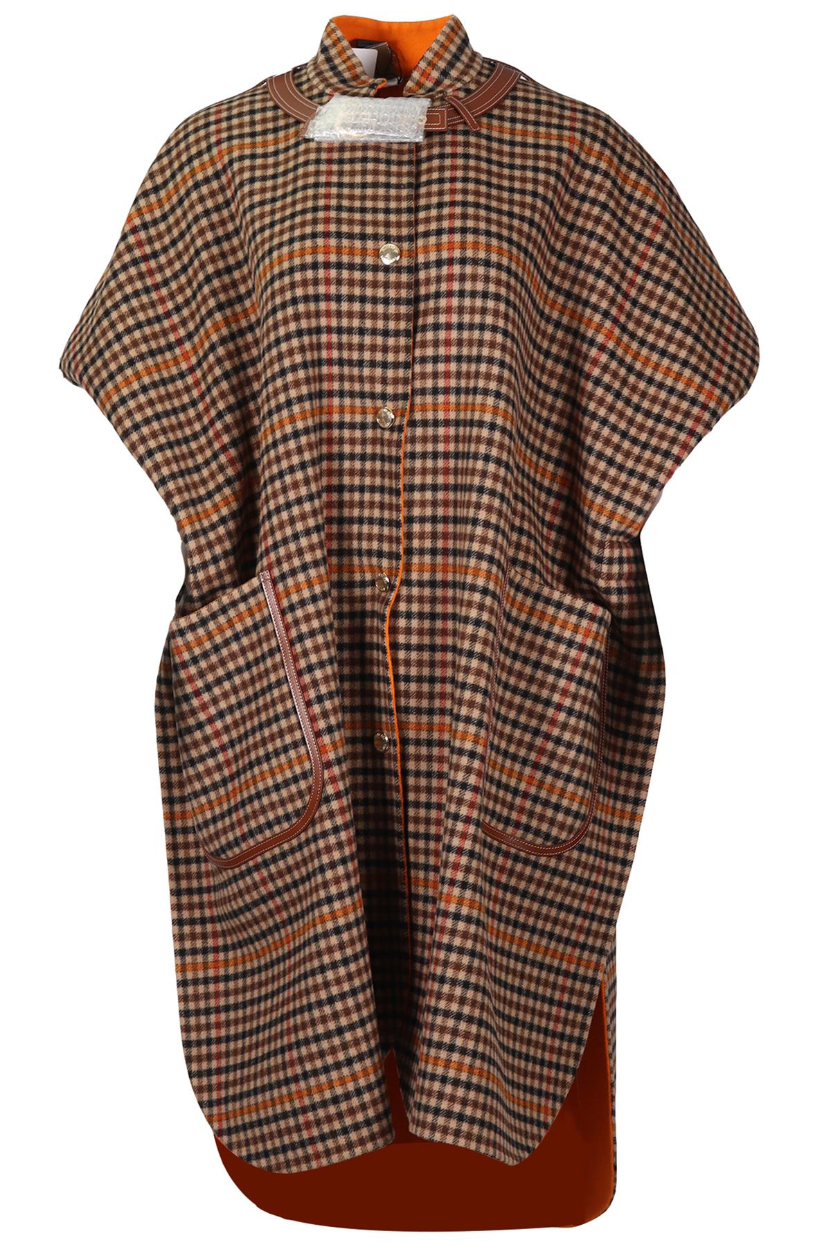 BURBERRY REVERSIBLE CHECKED WOOL CAPE XSMALL-SMALL