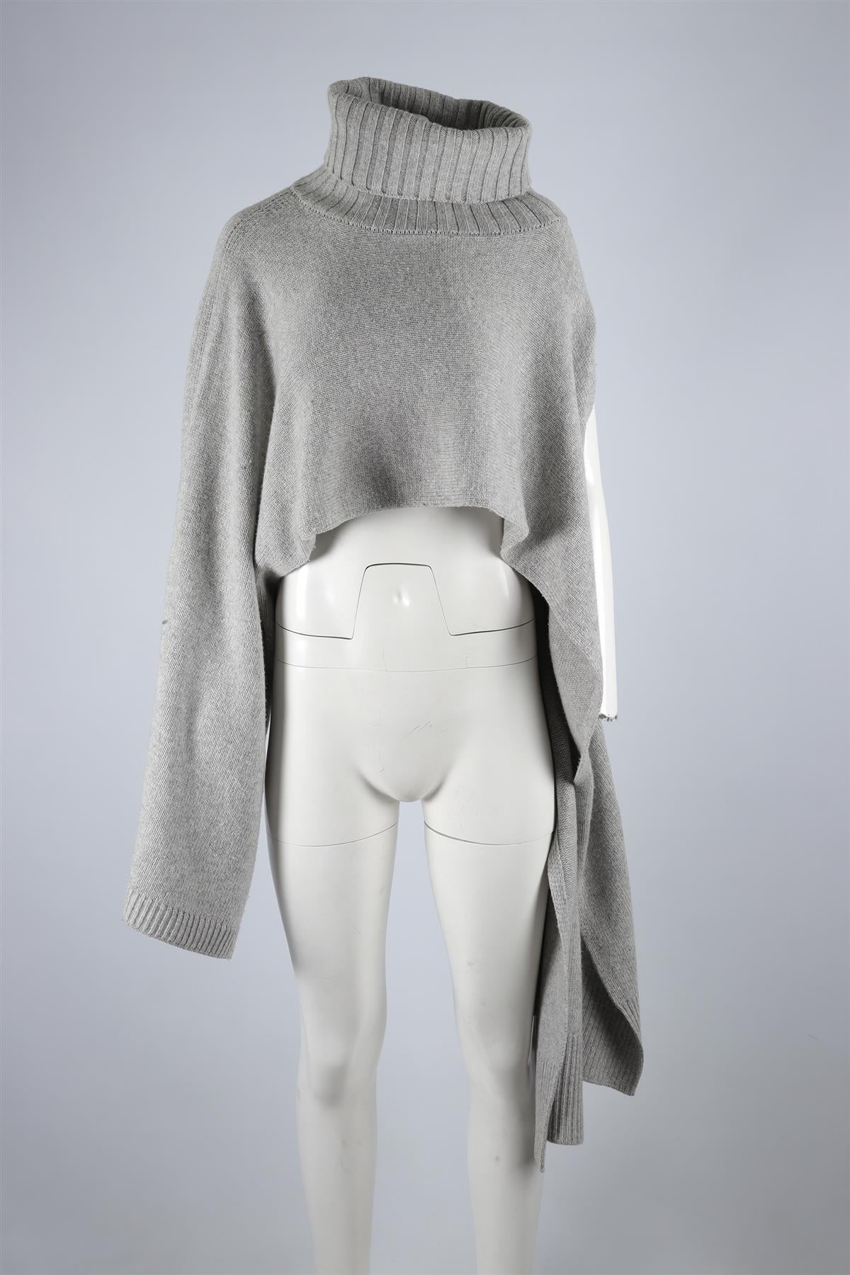 EUDON CHOI GREY WOOL SWEATER ONE SIZE