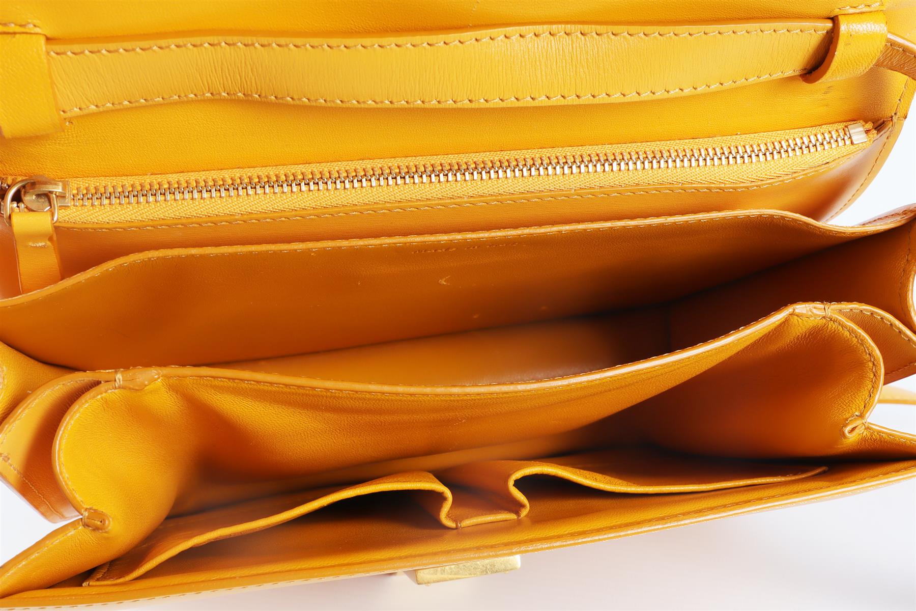 CELINE ORANGE CLASSIC BOX LEATHER SHOULDER BAG