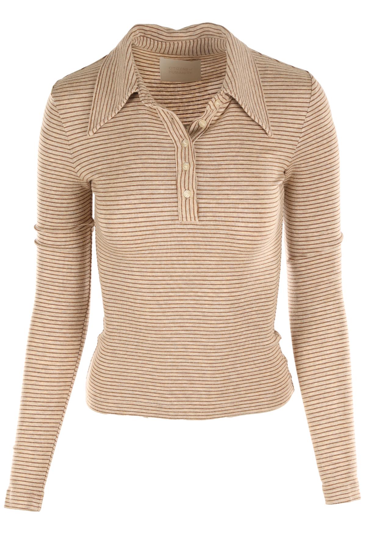 CITIZENS OF HUMANITY BROWN JERSEY TOP SMALL