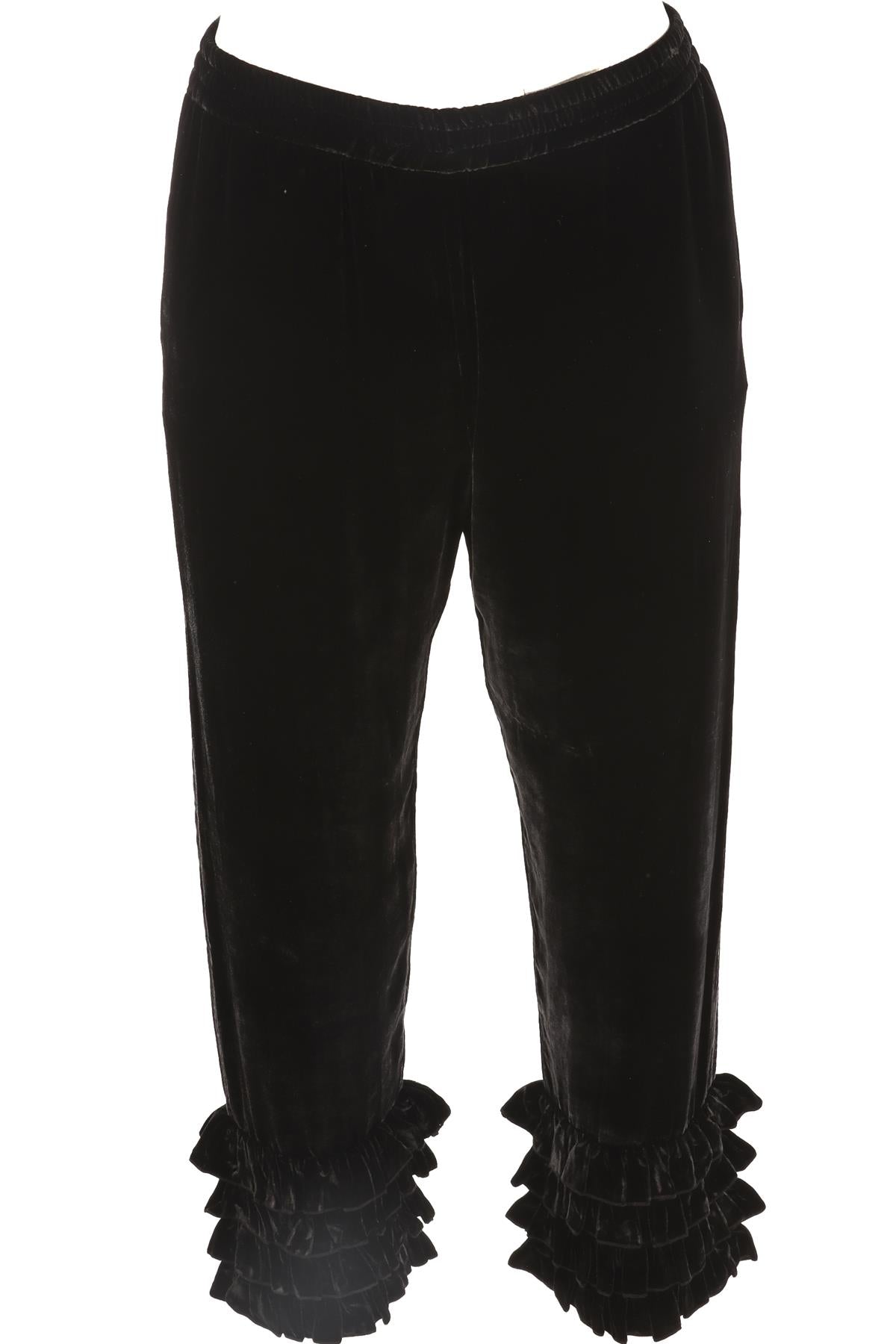 MUZUNGU SISTERS BLACK VELVET STRAIGHT LEG PANTS SMALL
