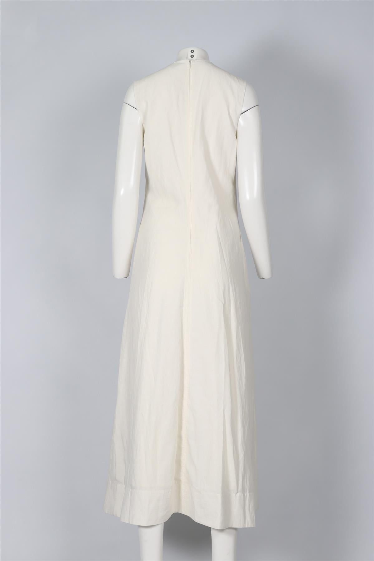 TOTEME WHITE LINEN BLEND MAXI DRESS EU 38 UK 10