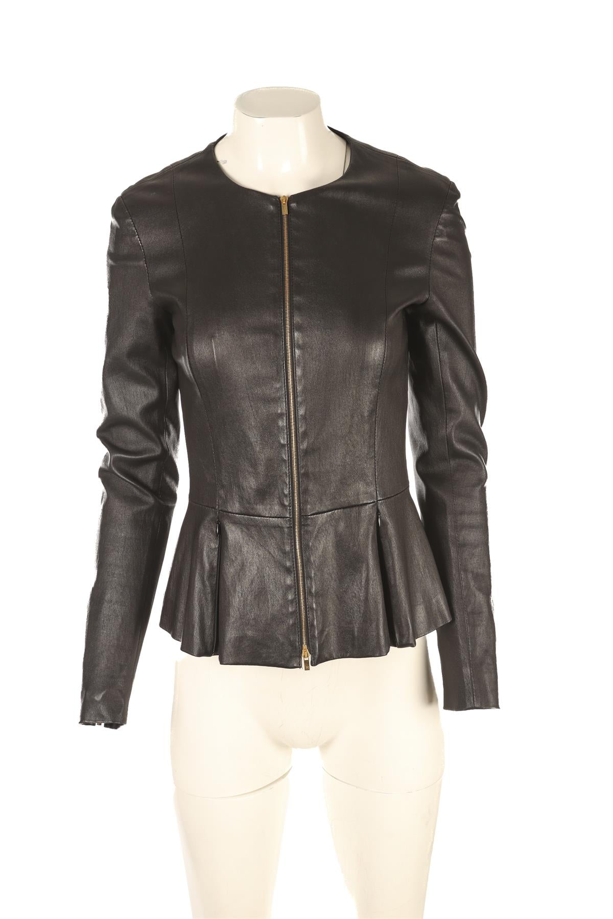 THE ROW BLACK LEATHER JACKET US 6 UK 10