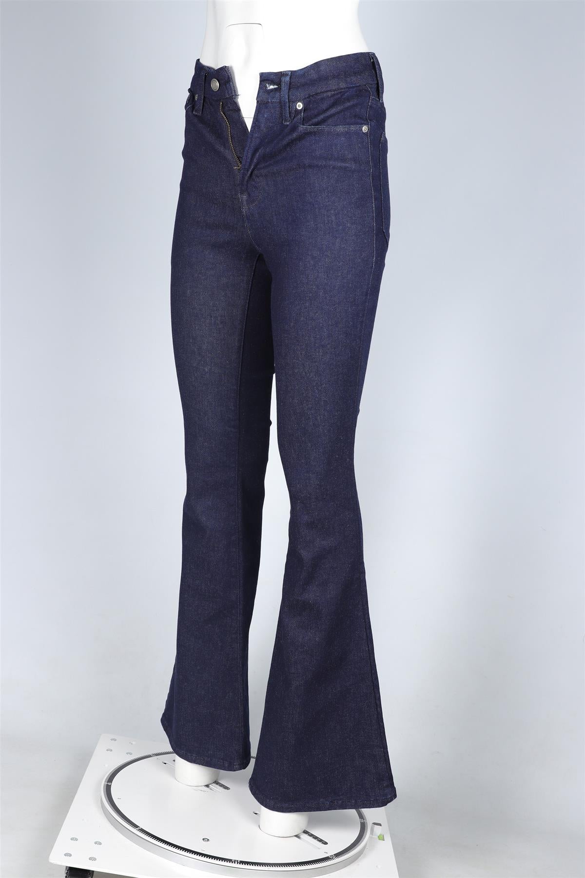 GOOD AMERICAN NAVY HIGH RISE FLARED JEANS US 00-4 UK 2-8