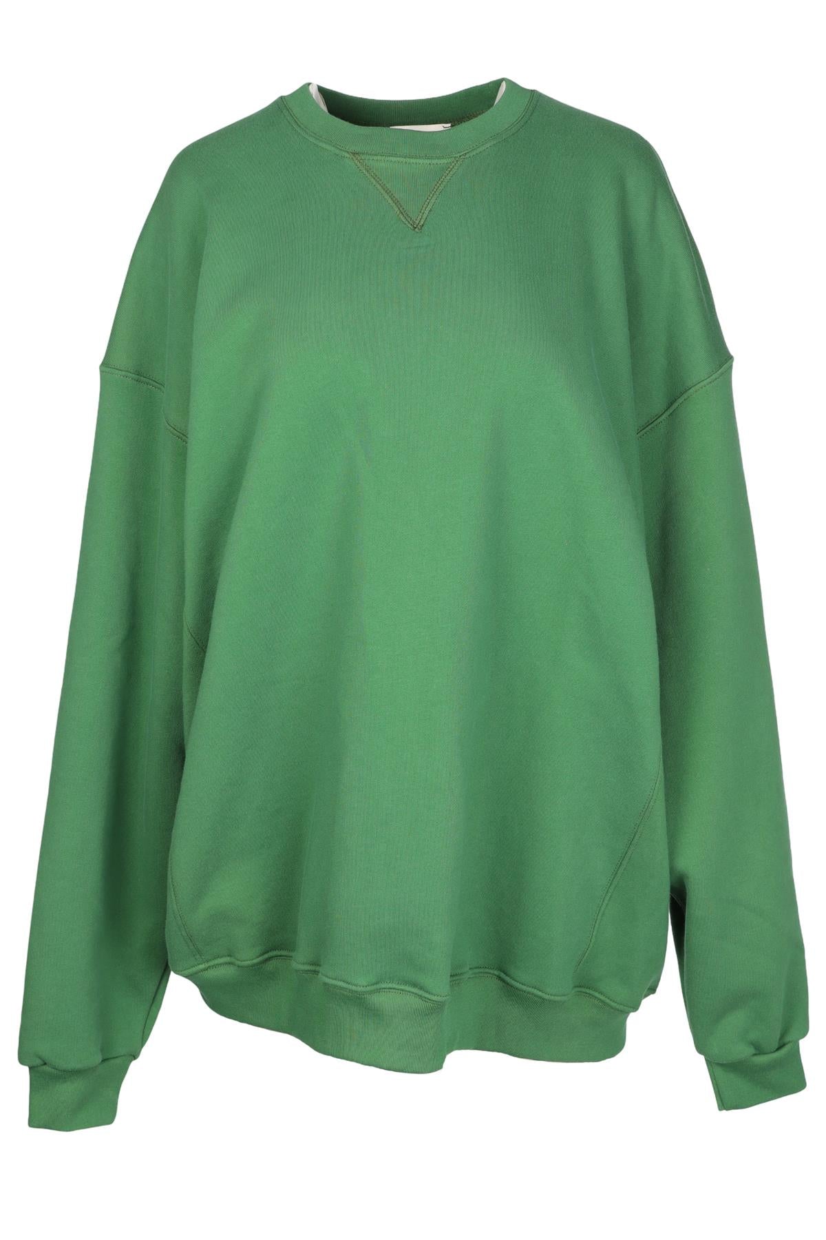 REFORMATION GREEN COTTON SWEATSHIRT MEDIUM