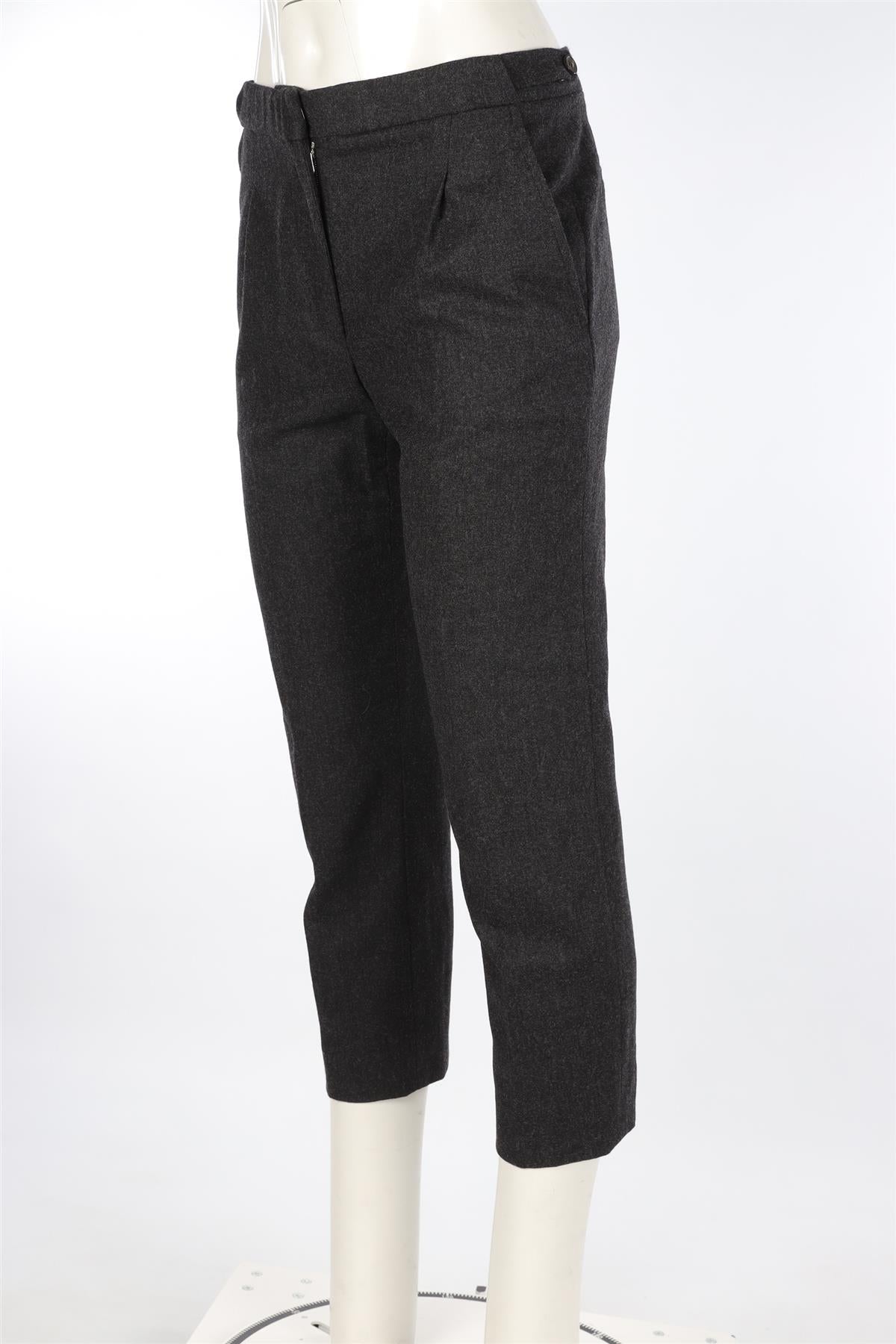 NINA RICCI GREY WOOL STRAIGHT LEG PANTS FR 36 UK 8
