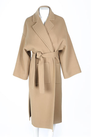 LOEWE BROWN WOOL COAT XSMALL