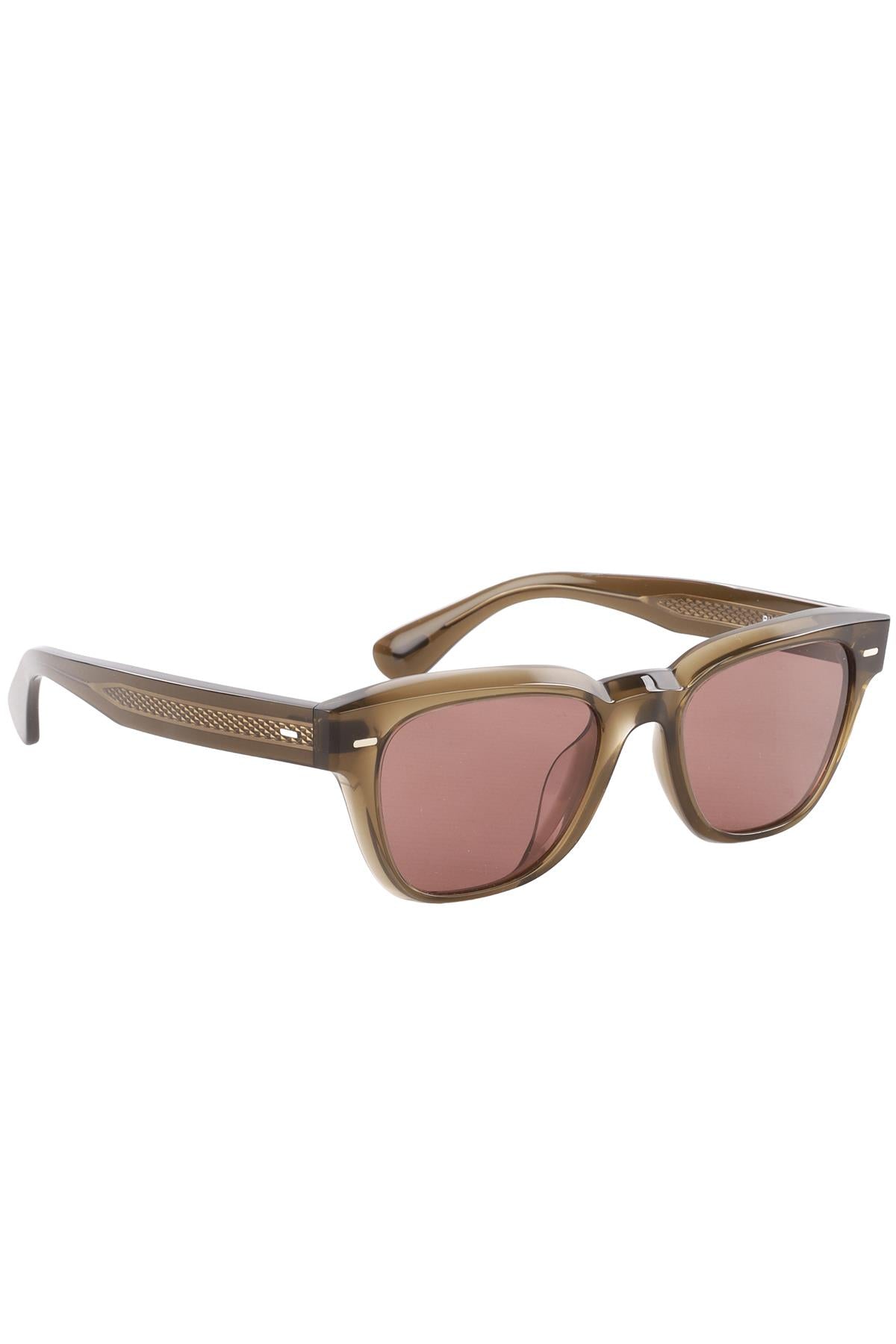 OLIVER PEOPLES GREEN SQUARE FRAME ACETATE SUNGLASSES