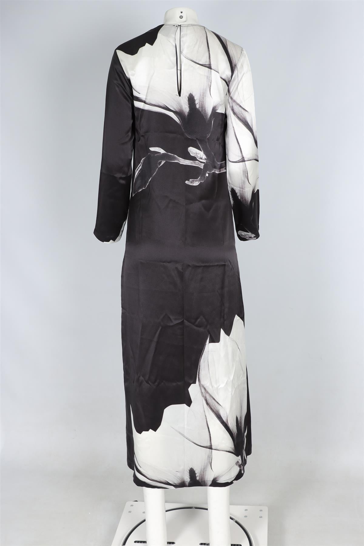 ASCENO BLACK SILK MAXI DRESS XSMALL