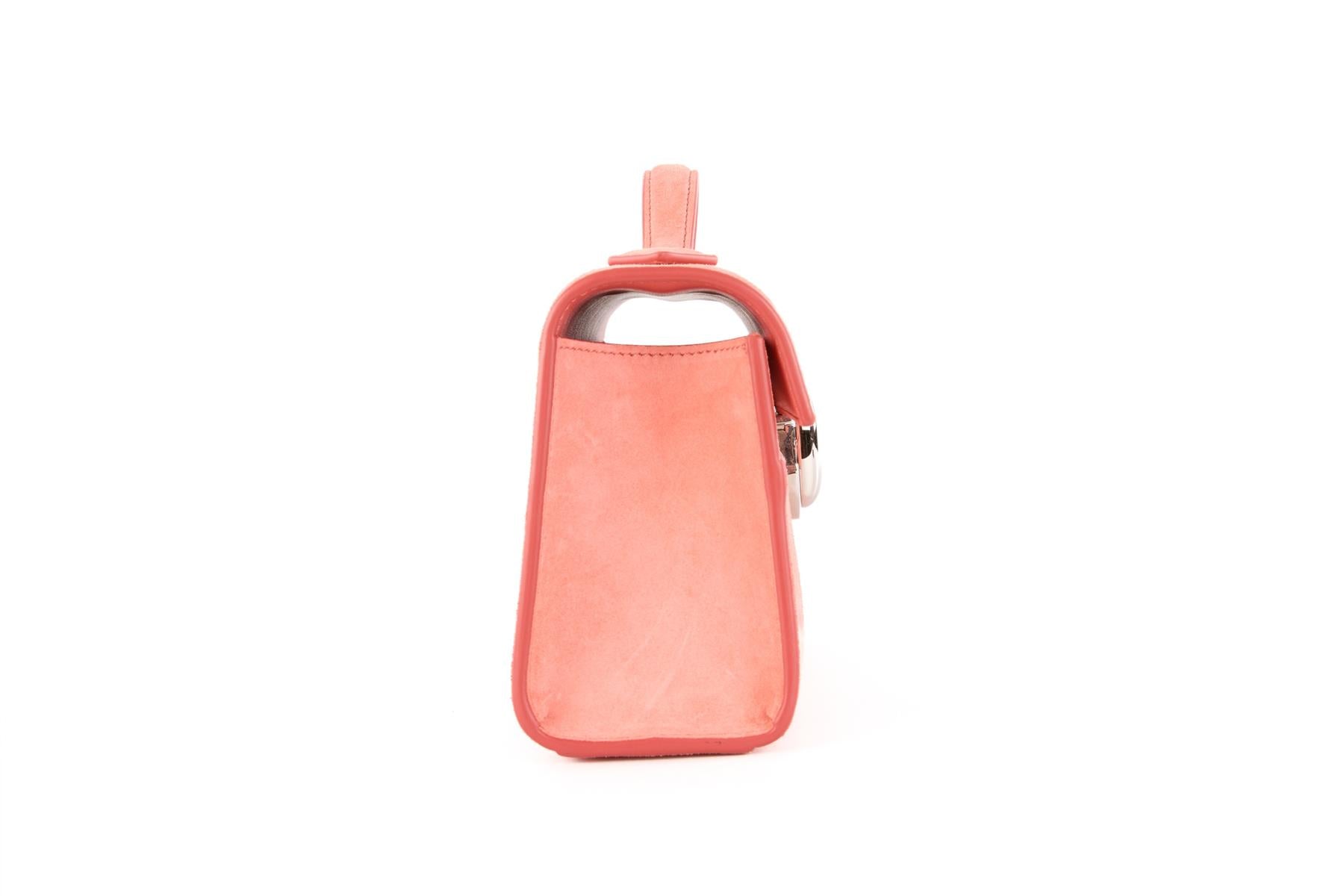SAVETTE PINK SYMMETRY SUEDE TOTE BAG