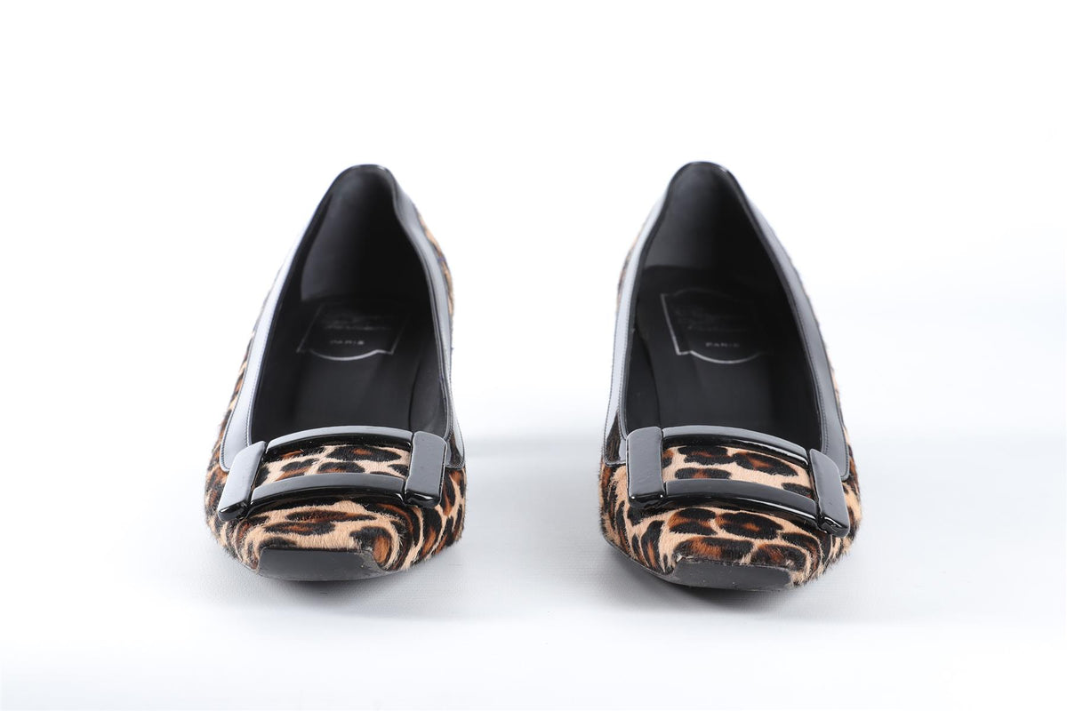ROGER VIVIER BROWN CALF HAIR PUMPS EU 37 UK 4 US 7
