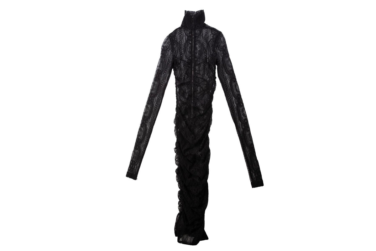 DOLCE & GABBANA BLACK LACE MAXI DRESS IT 38 UK 6