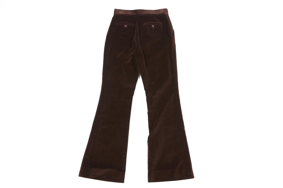 KIPPER BROWN VELVET FLARED PANTS UK 8