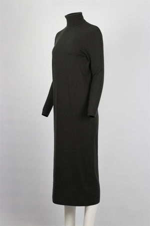 ALLUDE GREEN CASHMERE MAXI DRESS SMALL