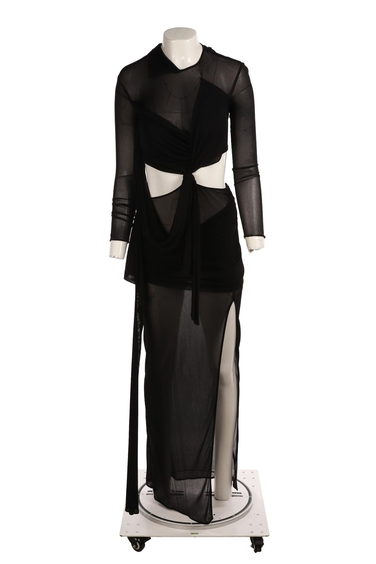 TOM FORD BLACK MESH MINI DRESS IT 38 UK 6