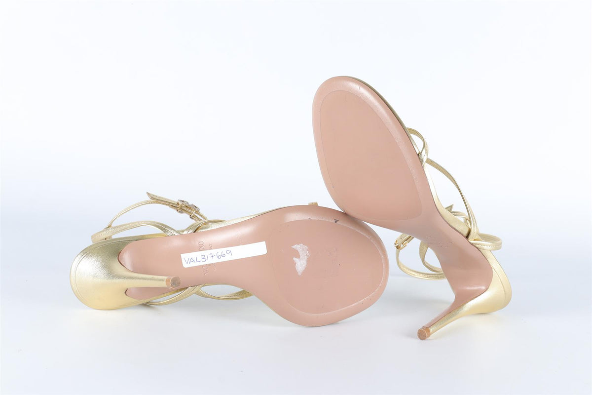 VALENTINO GARAVANI GOLD LEATHER SANDALS EU 38 UK 5 US 8