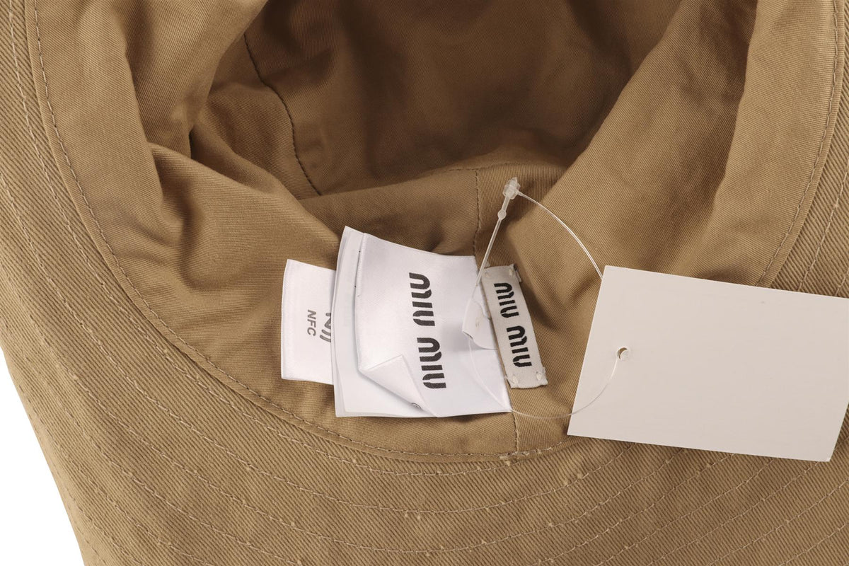 MIU MIU BEIGE COTTON HAT SMALL