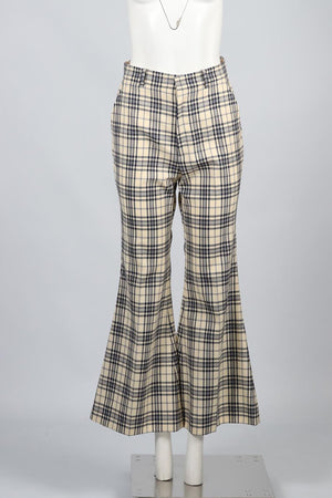 GUCCI CHECKED WOOL FLARED PANTS IT 40 UK 8