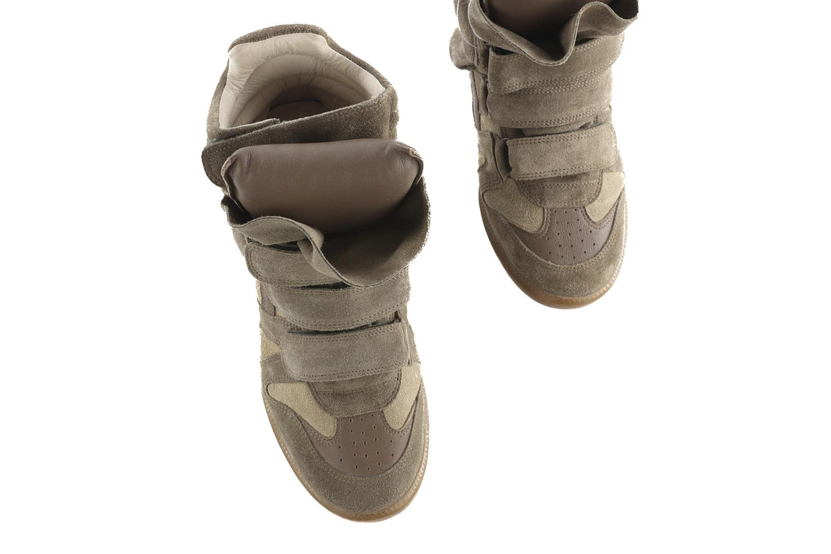 Isabel Marant Green Bekett Suede Wedge Sneakers EU 39 UK 6 US 9