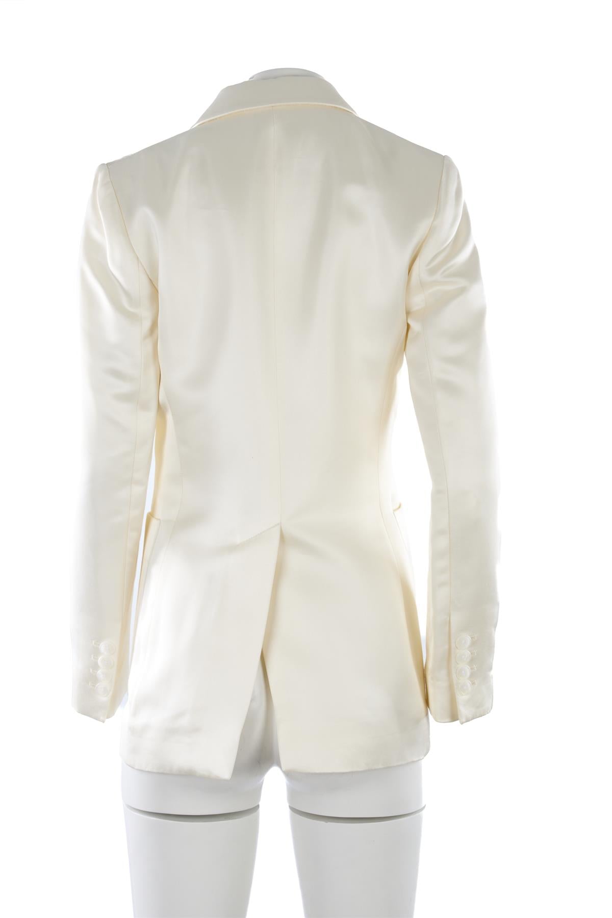 BELLA FREUD IVORY SATIN BLAZER UK 8