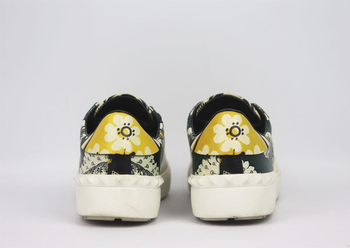 VALENTINO GARAVANI FLORAL PRINTED LEATHER SNEAKERS EU 38.5 UK 5.5 US 8.5