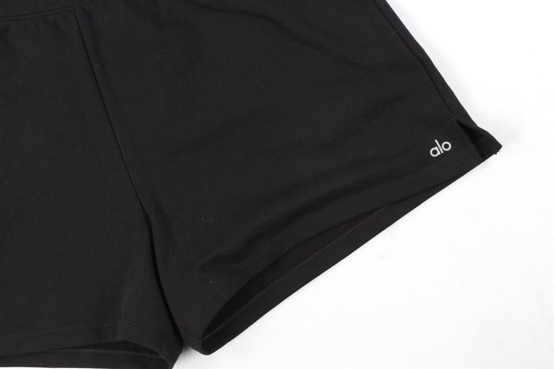 ALO YOGA BLACK COTTON SHORTS LARGE