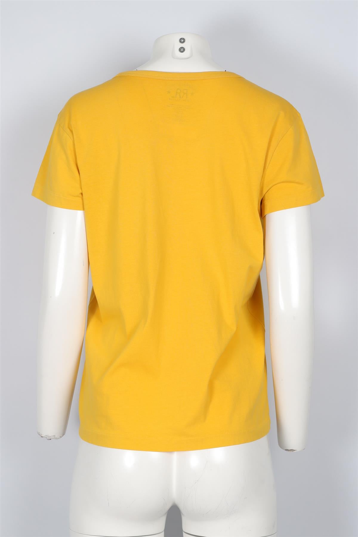 RRL RALPH LAUREN YELLOW COTTON T-SHIRT US 4 UK 8
