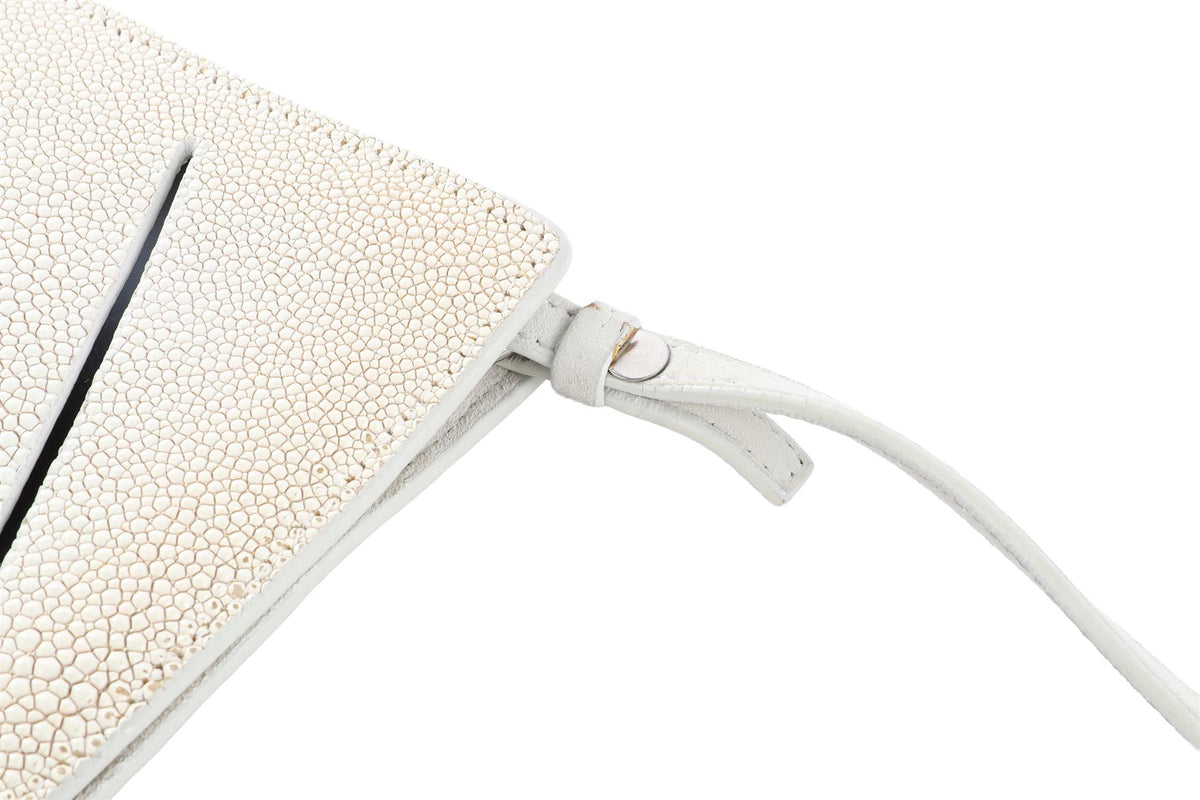 JIL SANDER ECRU STINGRAY CROSSBODY BAG