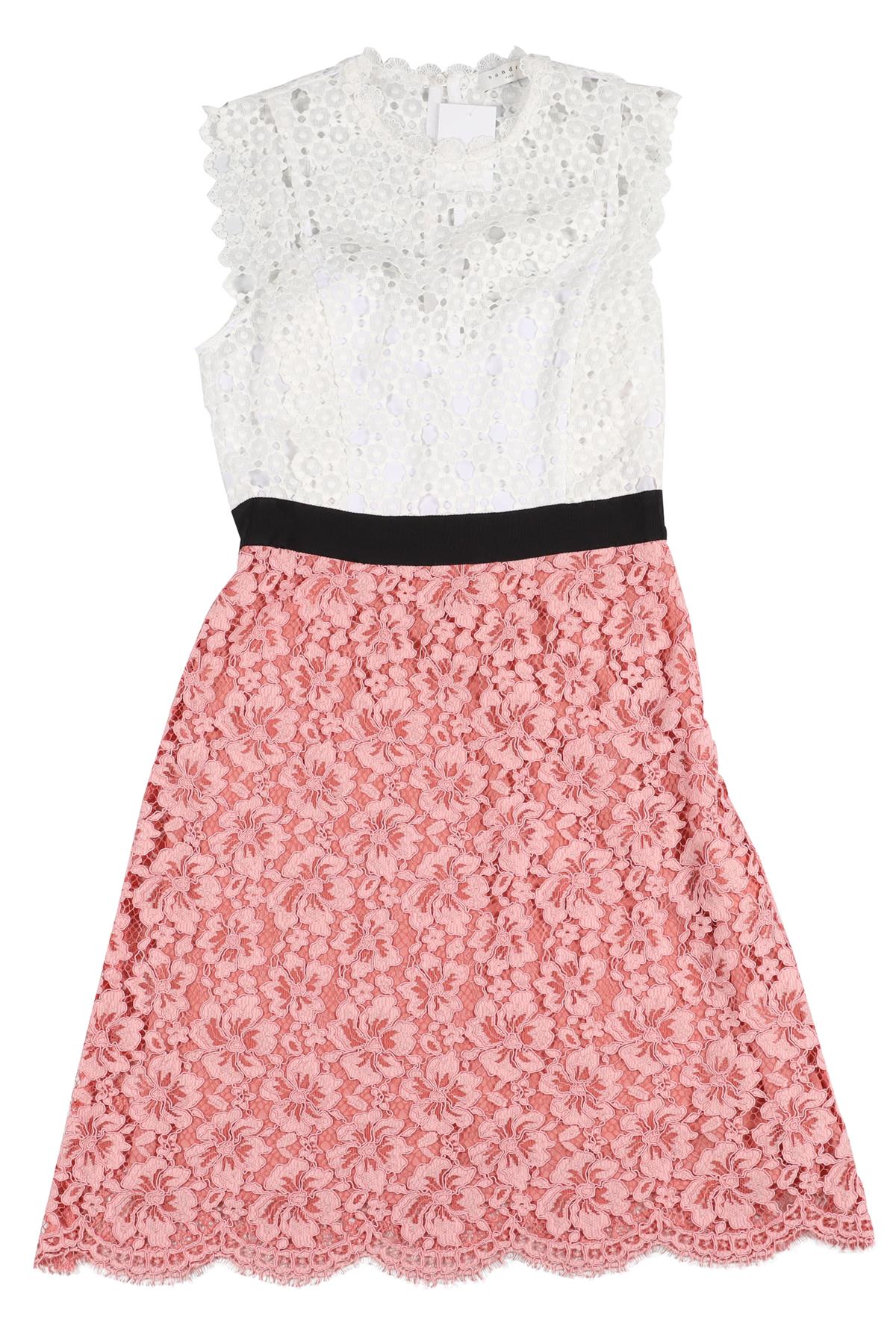 SANDRO PINK LACE MINI DRESS SMALL