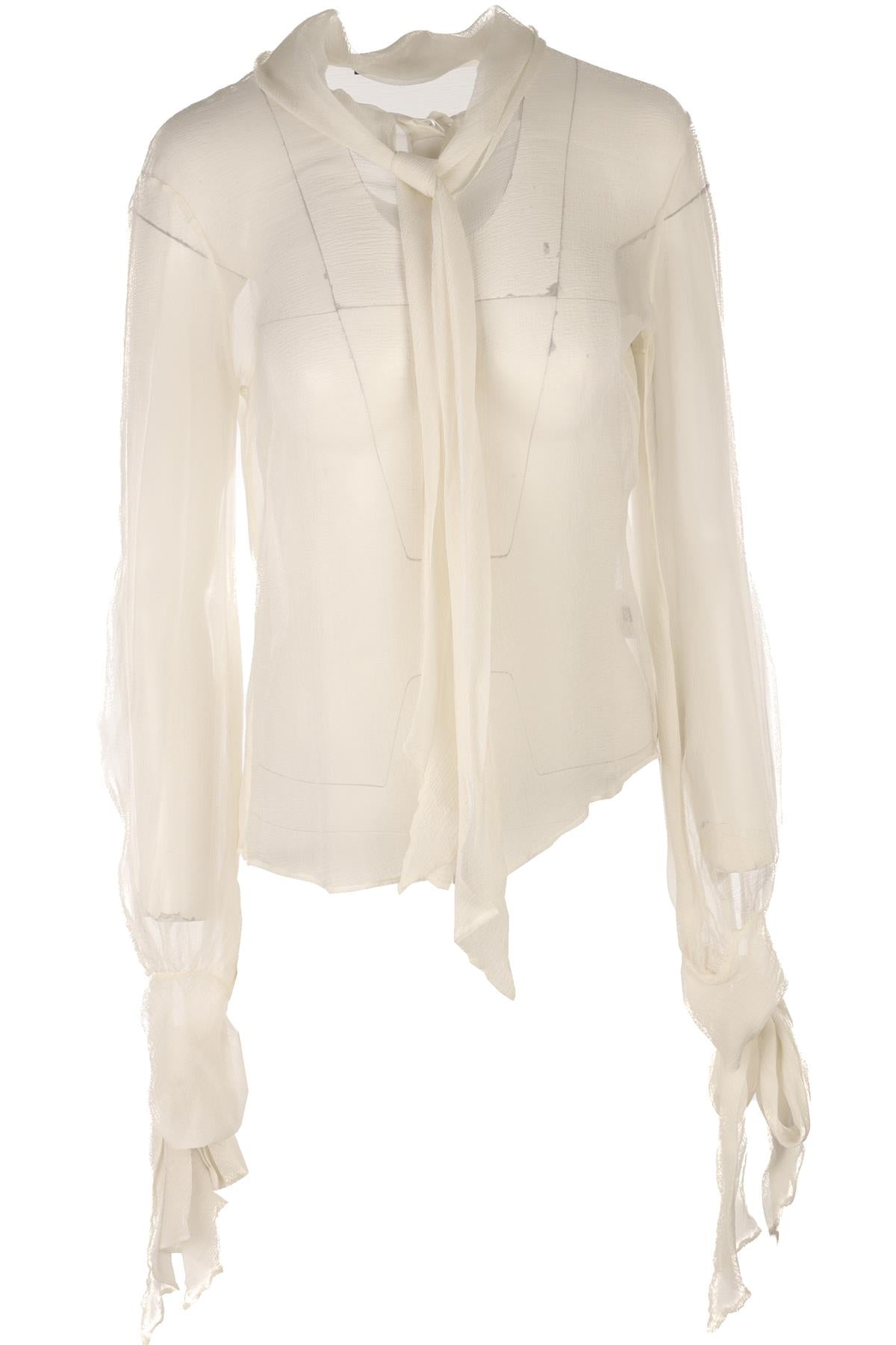 ALEXANDER MCQUEEN IVORY 2006 SILK TOP IT 42 UK 10