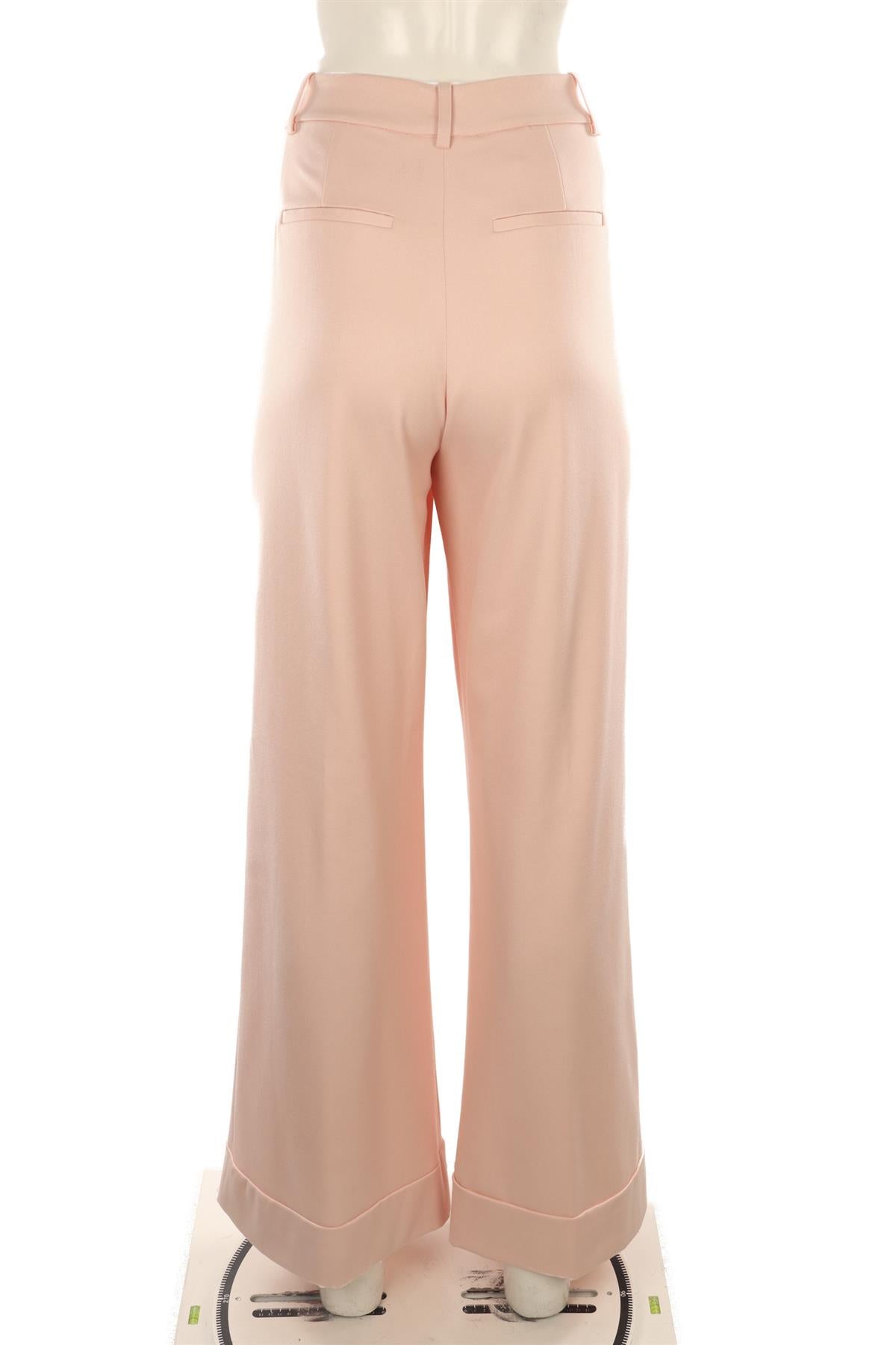 ALICE + OLIVIA PINK WOVEN WIDE LEG PANTS UK 14