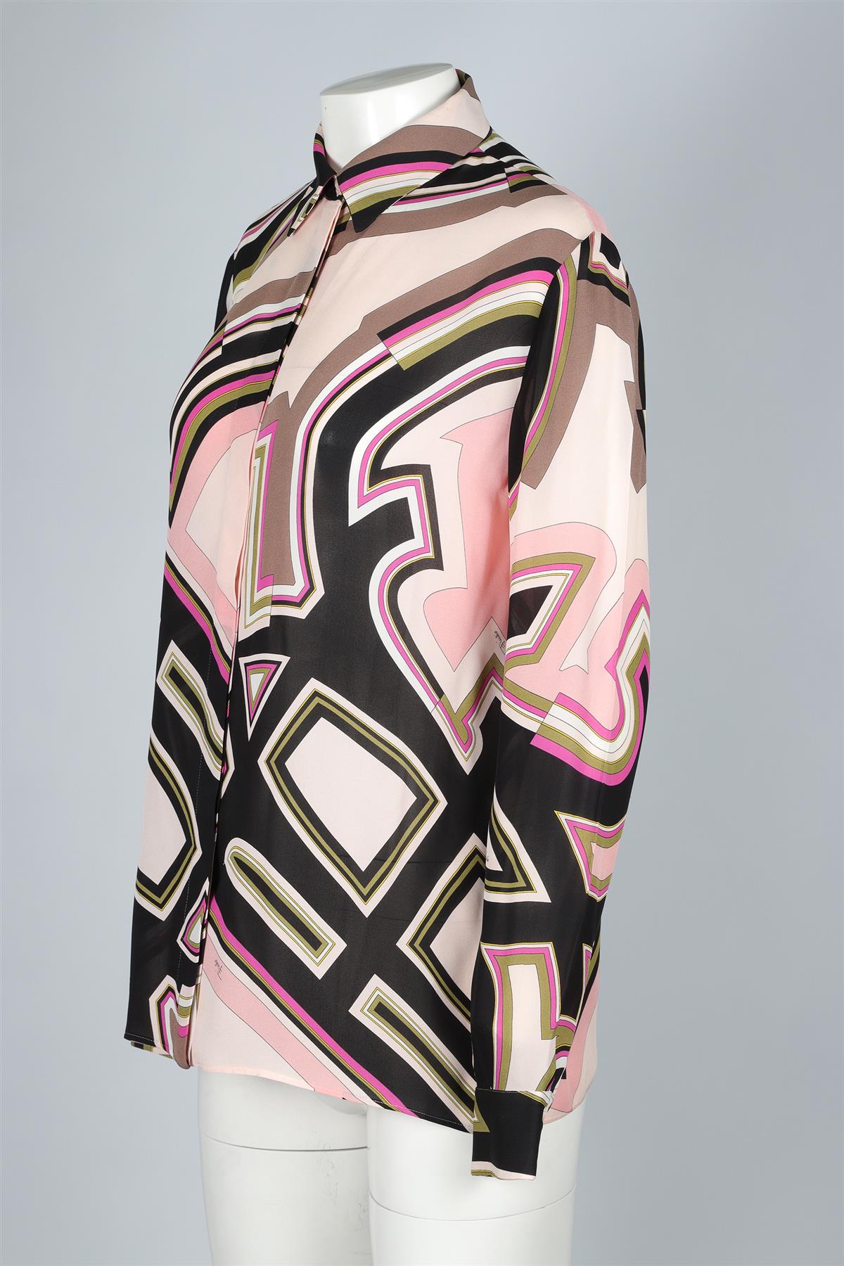 EMILIO PUCCI PINK SILK SHIRT IT 42 UK 10