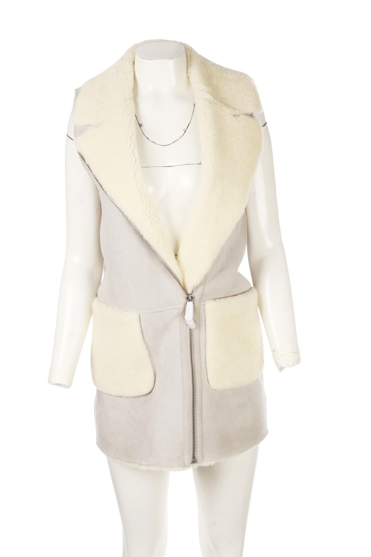 GREY SHEARLING GILET
