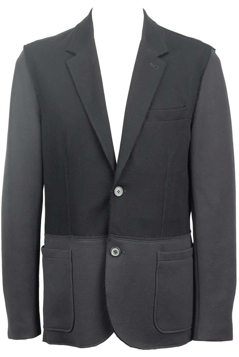 LANVIN MEN'S KNIT PANELLED COTTON BLEND BLAZER EU 50