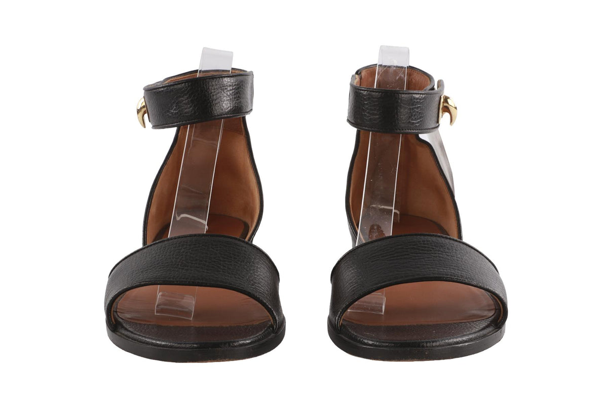 GIVENCHY BLACK LEATHER SANDALS EU 39 UK 6 US 9